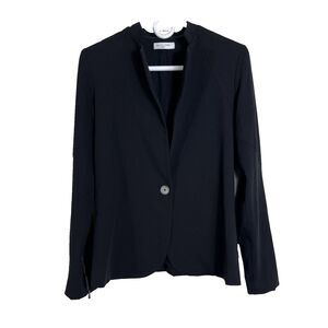 Waverly Grey Black Arm Zipper Detail 1 Button Jacket‎ Blazer Women's Size Small